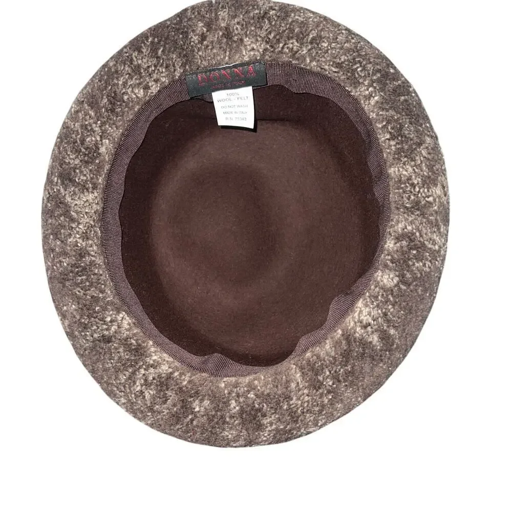 Donna Womens !00% Felt Made in‎ Italy Vintage Bowler Hat